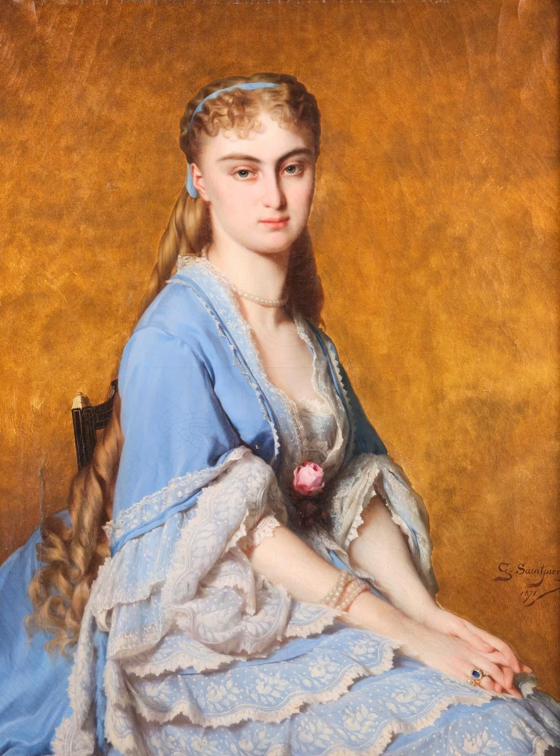Ritratto di giovane donna in blu